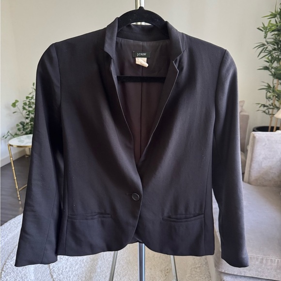 J. Crew Black Blazer Classic Wool Jacket Size 0 - Picture 3 of 12